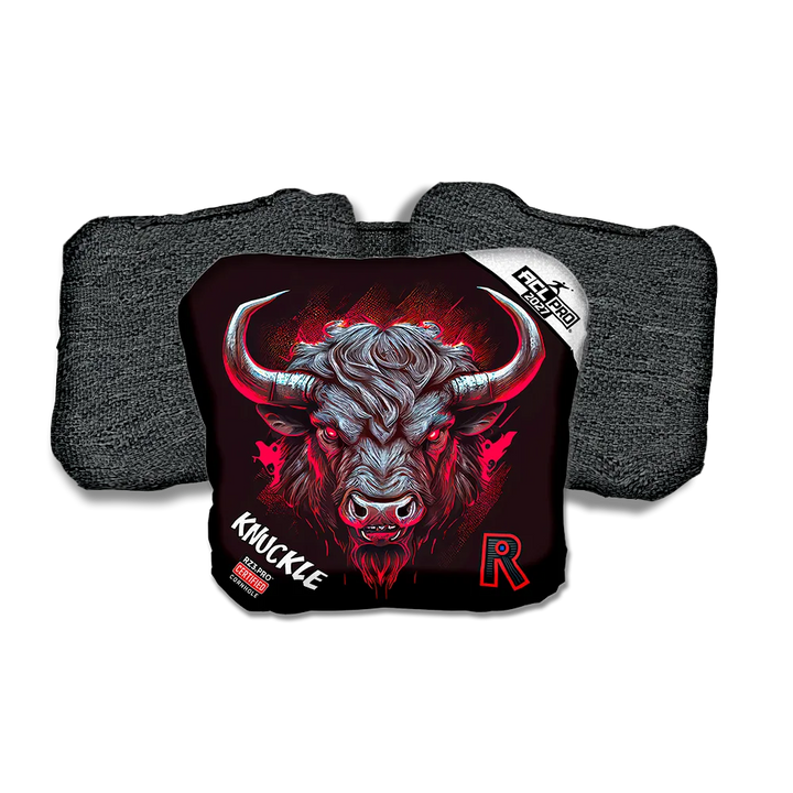 Knuckle PRO Buffalo Black Series Black Back Cornhole Bags