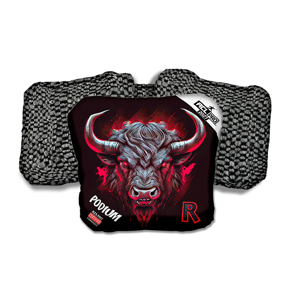 Podium PRO Buffalo Black Series Black Back Cornhole Bags