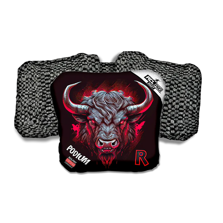Podium PRO Buffalo Black Series Black Back Cornhole Bags