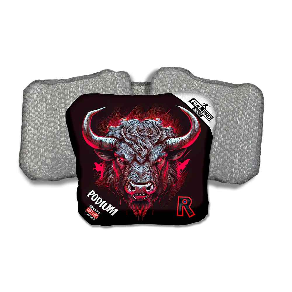 Podium PRO Buffalo Black Series Silver Back Cornhole Bags