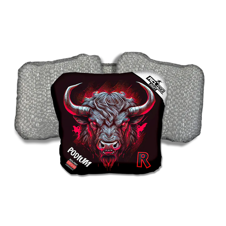 Podium PRO Buffalo Black Series Silver Back Cornhole Bags