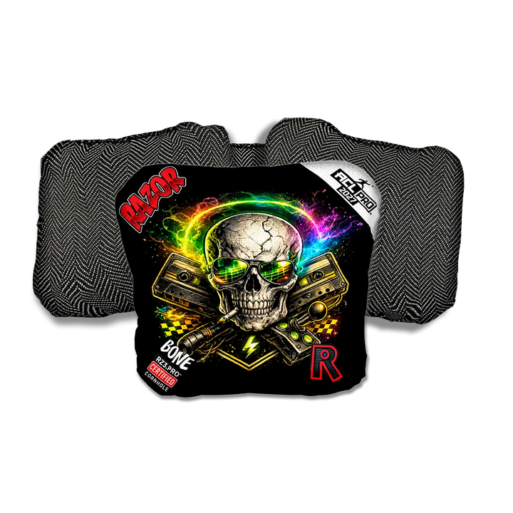 Bone PRO Burnrate Black Back Cornhole Bags