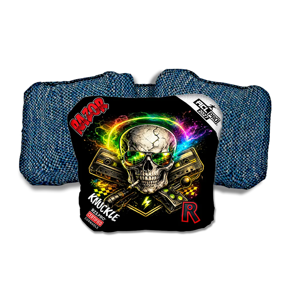 Knuckle PRO Burnrate Blue Back Cornhole Bags