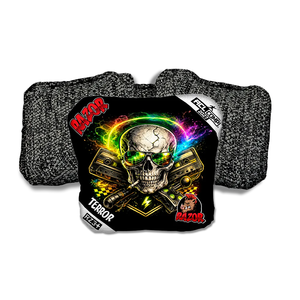 Terror COMP Burnrate Black Back Cornhole Bags