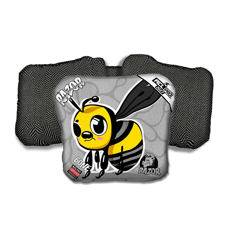 Bone PRO Buzzed Bee Black Back Cornhole Bags