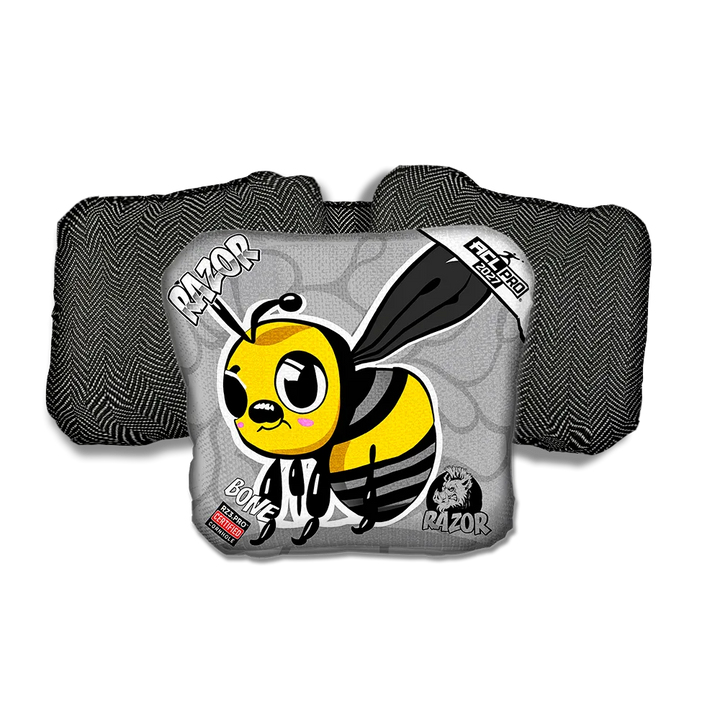 Bone PRO Buzzed Bee Black Back Cornhole Bags