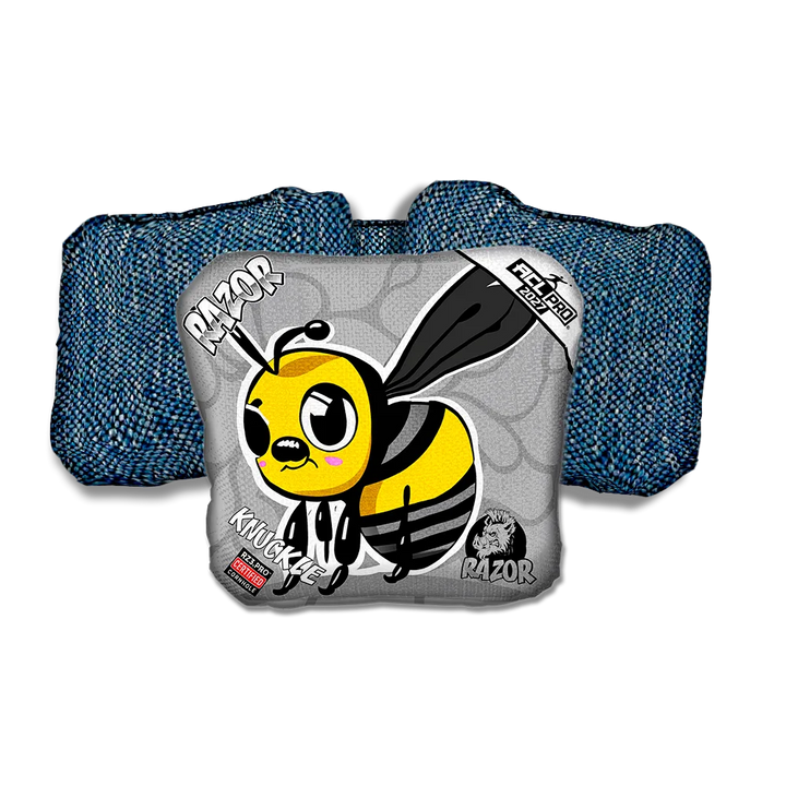 Knuckle PRO Buzzed Bee Blue Back Cornhole Bags