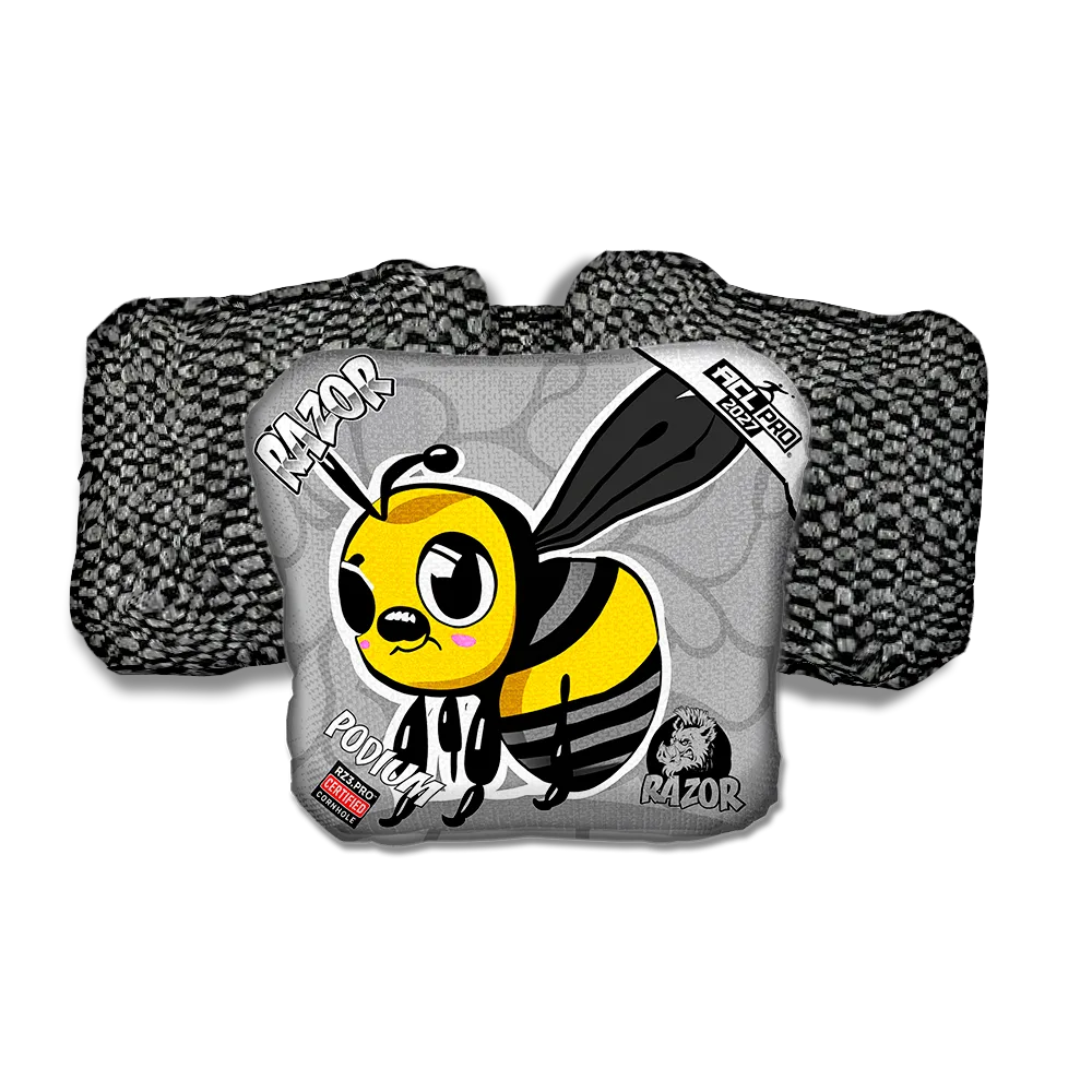 Podium PRO Buzzed Bee Black Back Cornhole Bags