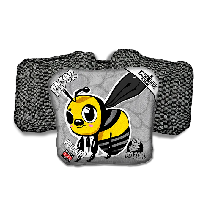 Podium PRO Buzzed Bee Black Back Cornhole Bags