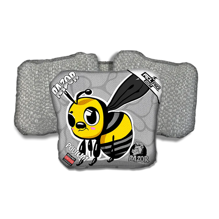 Podium PRO Buzzed Bee Silver Back Cornhole Bags