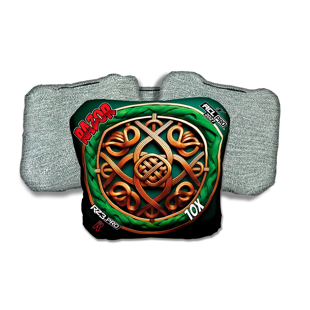 10 X PRO Celtic Circle Light Back Cornhole Bags