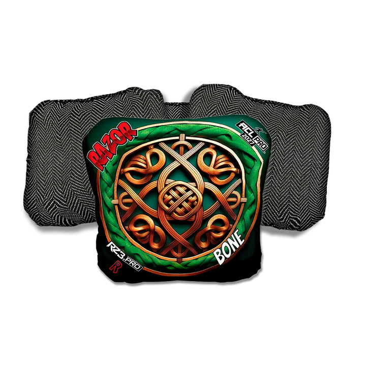 Bone PRO Celtic Circle Black Back Cornhole Bags