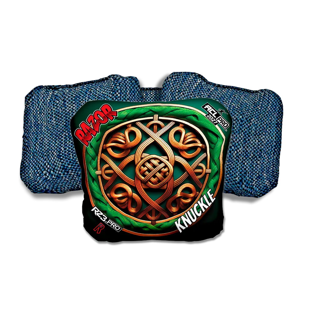 Knuckle PRO Celtic Circle Blue Back Cornhole Bags