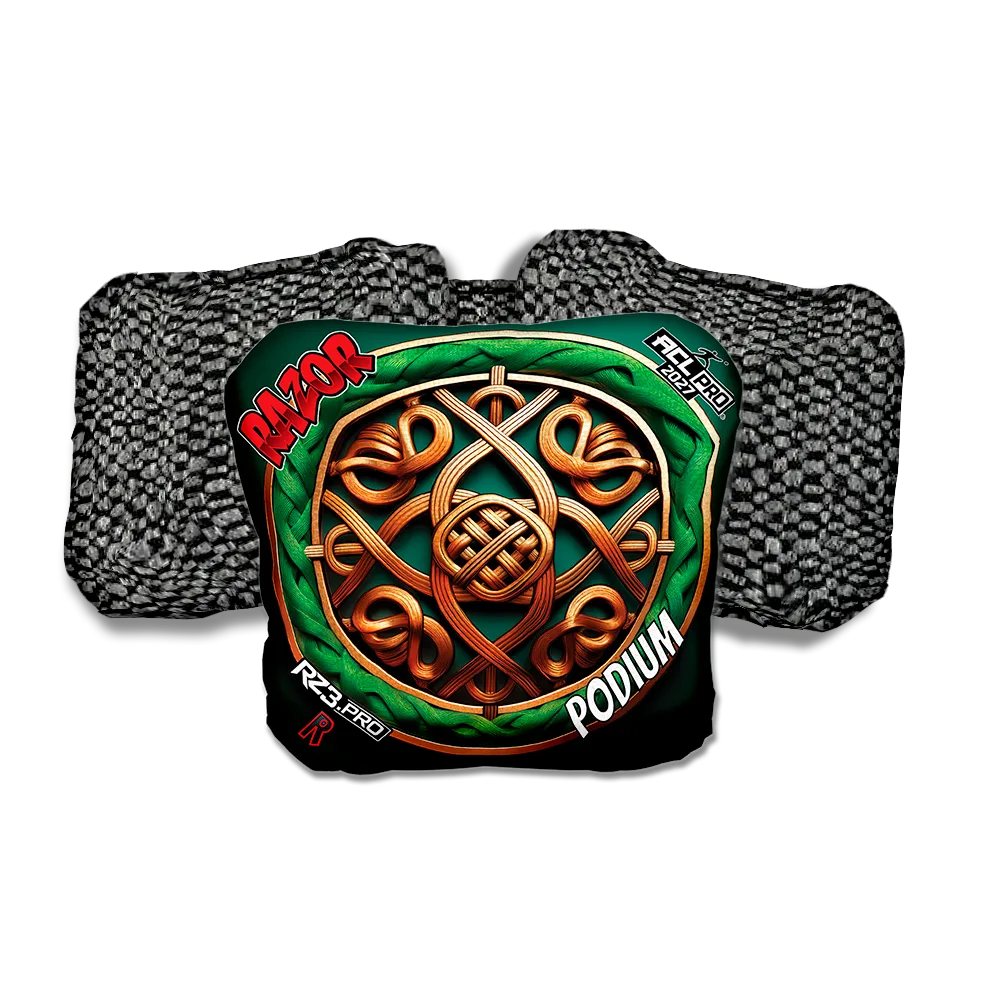 Podium PRO Celtic Circle Black Back Cornhole Bags