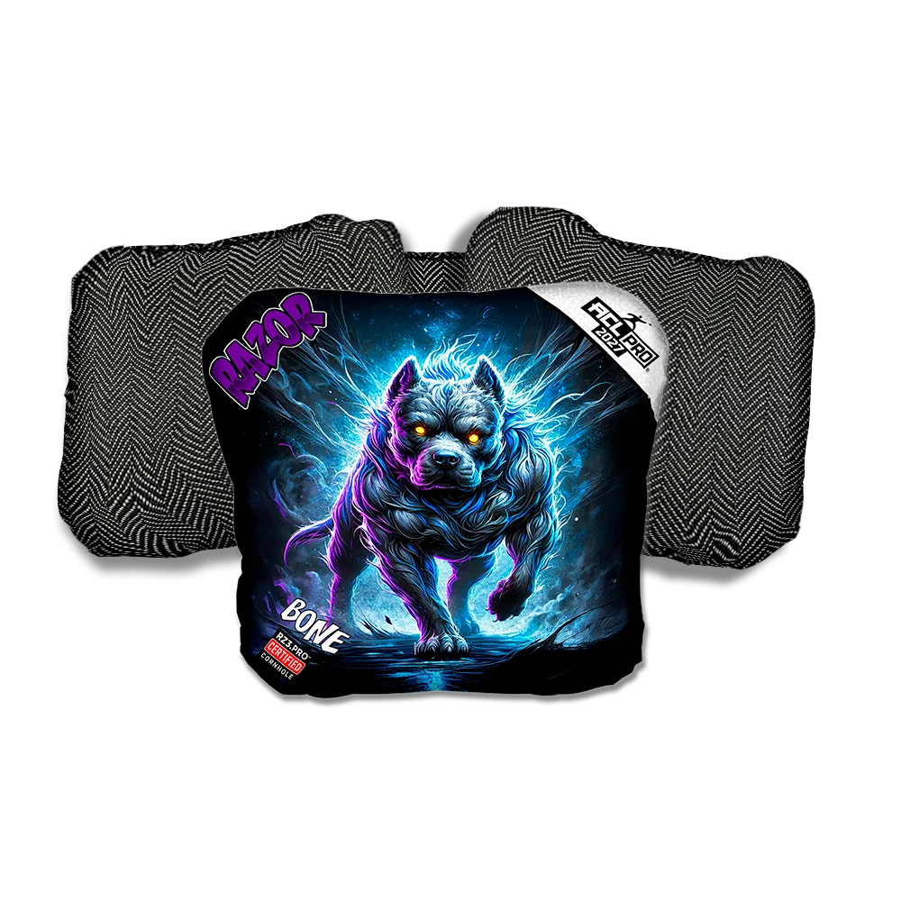 Bone PRO Chainbreaker Purple Series Black Back Cornhole Bags