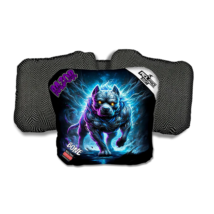 Bone PRO Chainbreaker Purple Series Black Back Cornhole Bags
