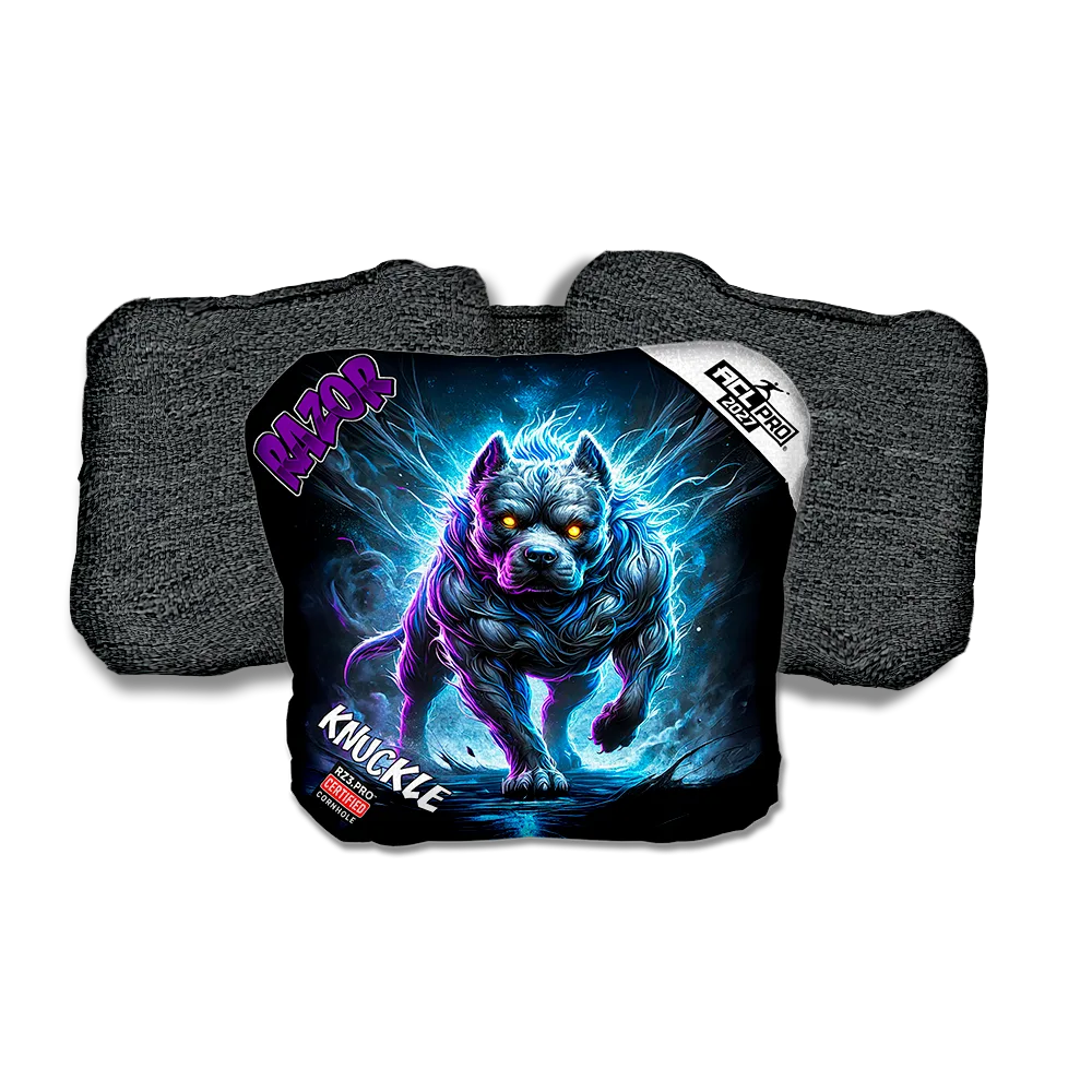 Knuckle PRO Chainbreaker Purple Series Black Back Cornhole Bags