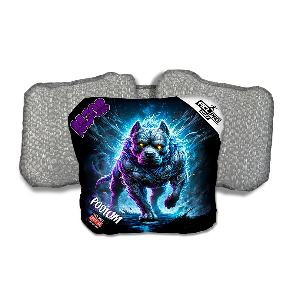 Podium PRO Chainbreaker Purple Series Silver Back Cornhole Bags