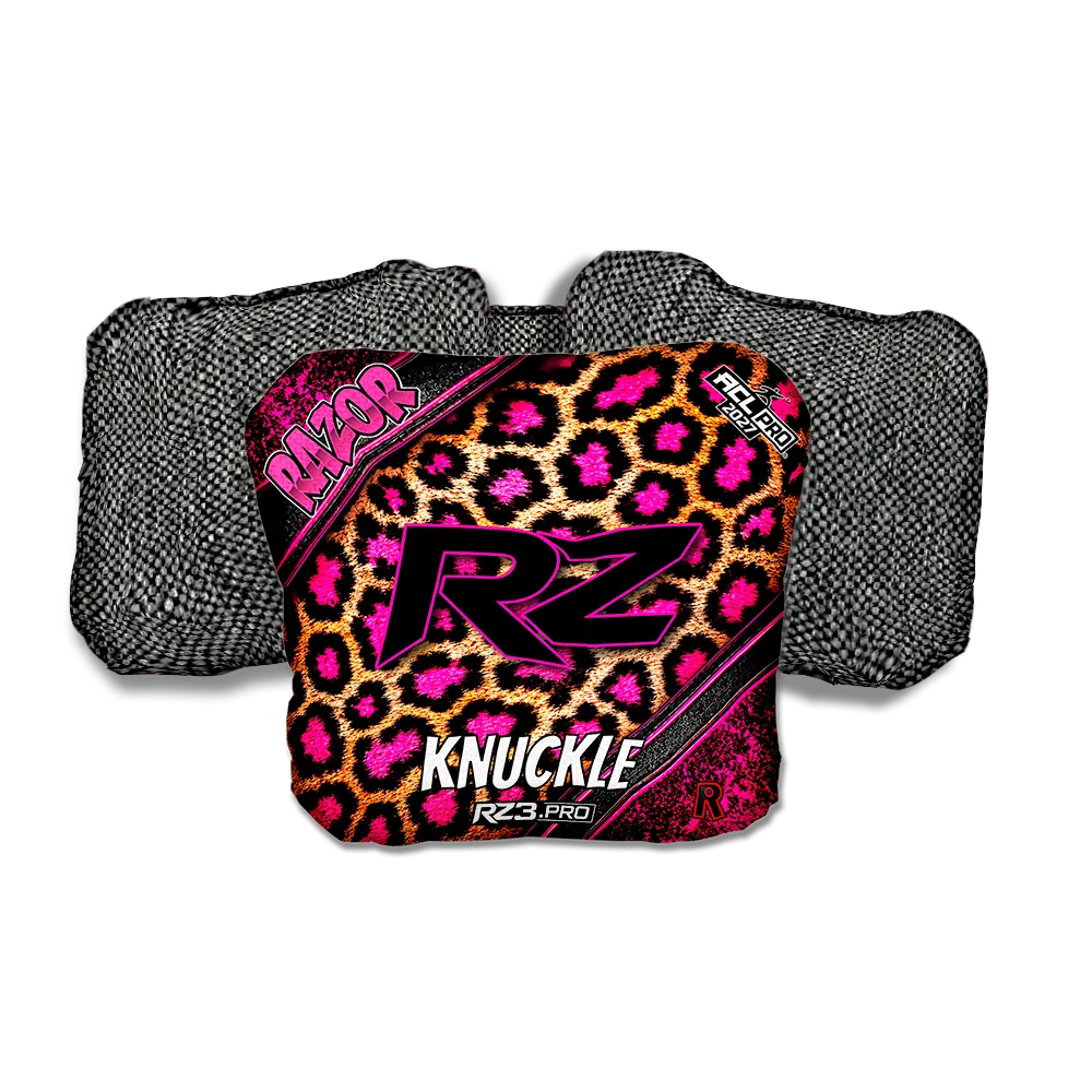 Knuckle PRO Cheetah RZ Gray Back Cornhole Bags
