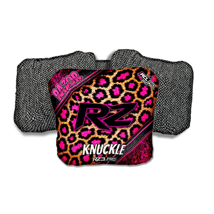 Knuckle PRO Cheetah RZ Gray Back Cornhole Bags