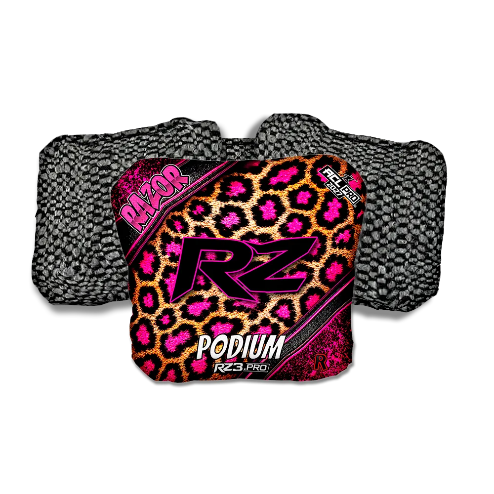 Podium PRO Cheetah RZ Black Back Cornhole Bags