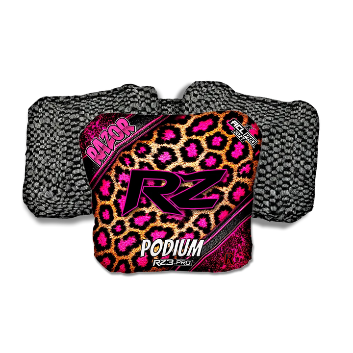 Podium PRO Cheetah RZ Black Back Cornhole Bags