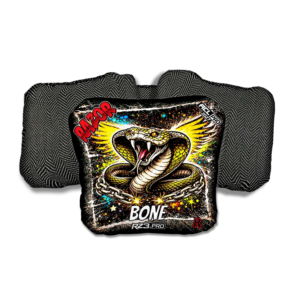 Bone PRO Cobra RT Black Back Cornhole Bags