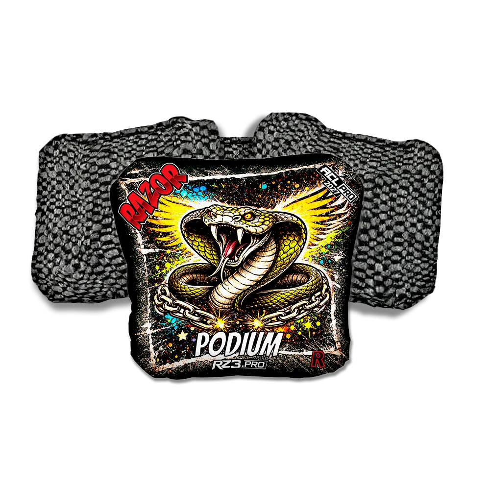 Podium PRO Cobra RT Black Back Cornhole Bags