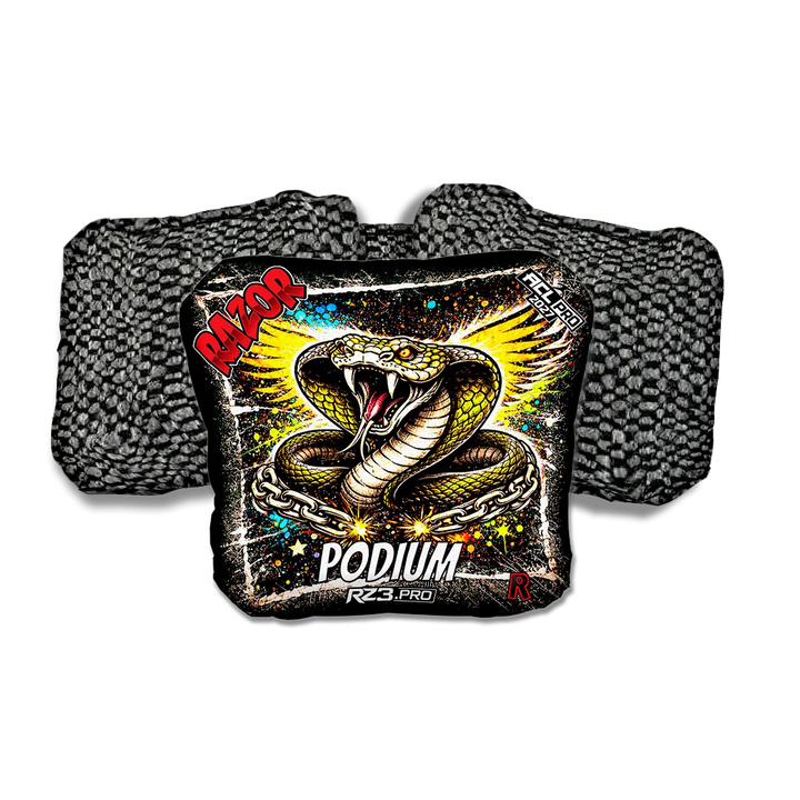 Podium PRO Cobra RT Black Back Cornhole Bags
