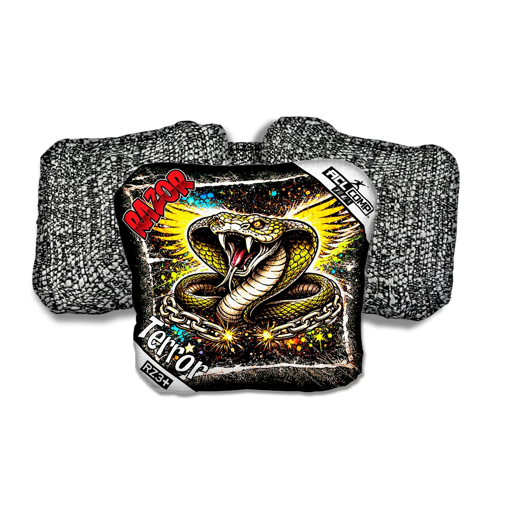 Terror COMP Cobra RT Salt Pepper Back Cornhole Bags