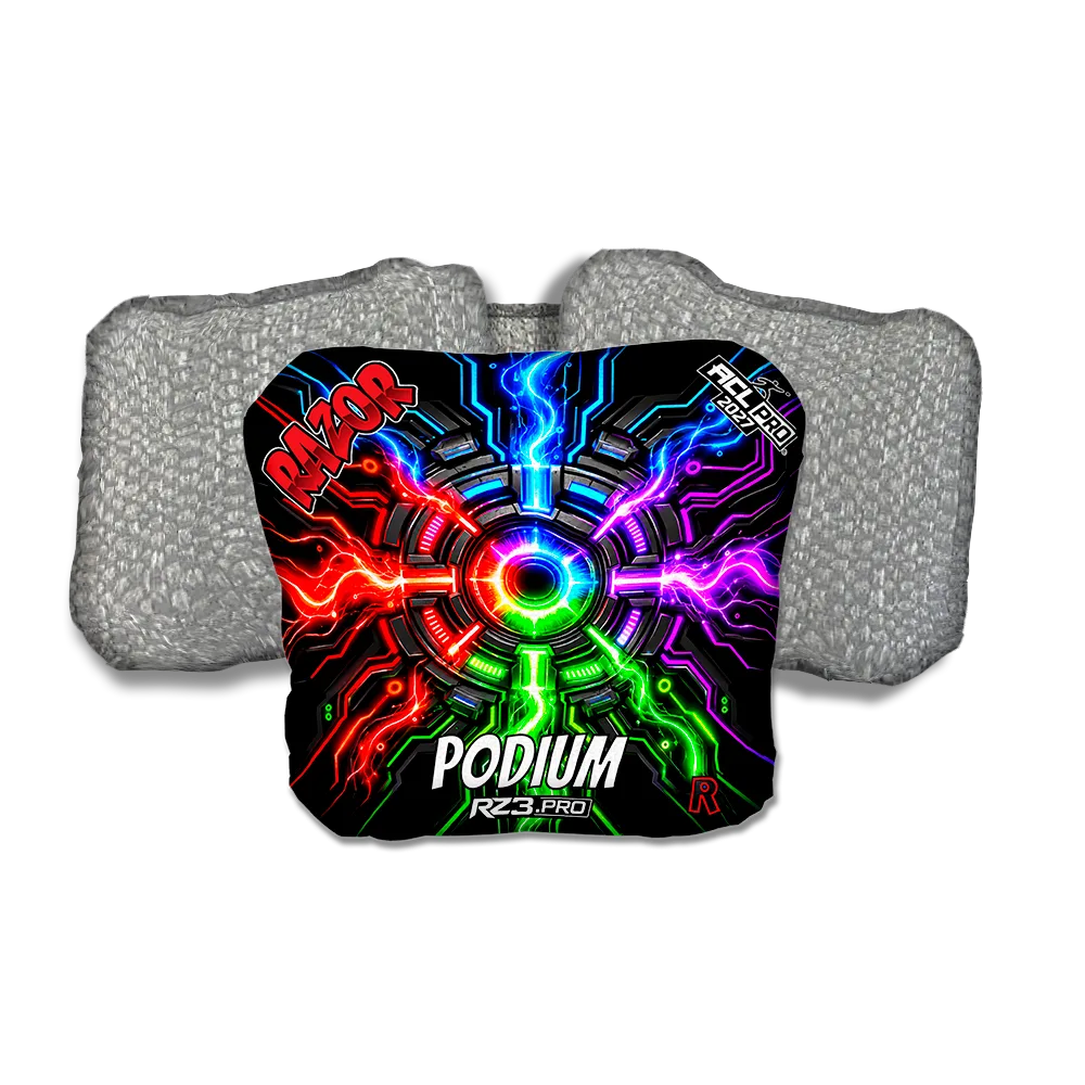 Podium PRO Connected Silver Back Cornhole Bags