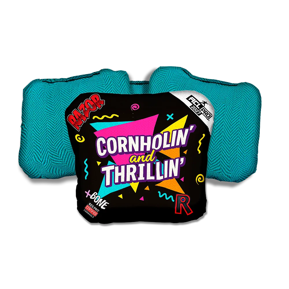 Bone PRO Cornholin Teal Back Cornhole Bags