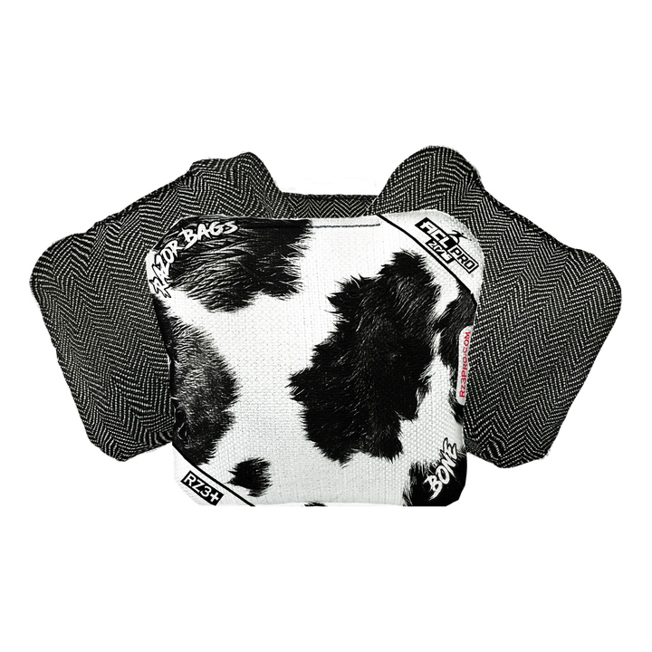 Bone | Cow Print | ACL PRO Razor Cornhole Bags