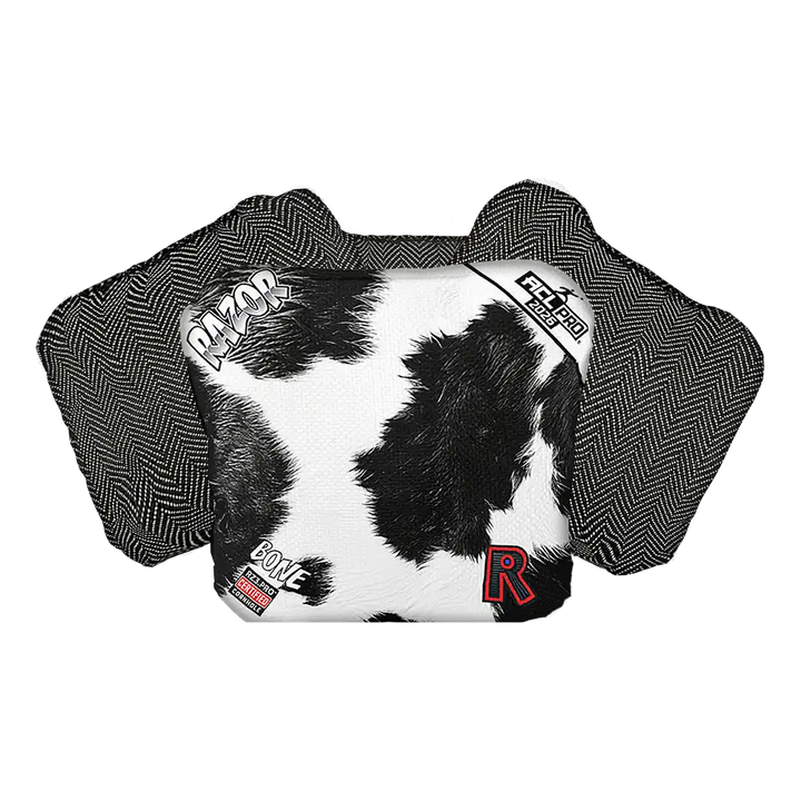 Bone | Cow Print | ACL PRO Razor Cornhole Bags