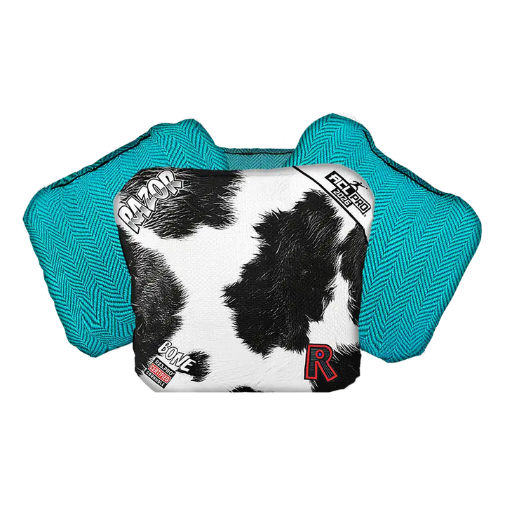 Bone | Cow Print | ACL PRO Razor Cornhole Bags