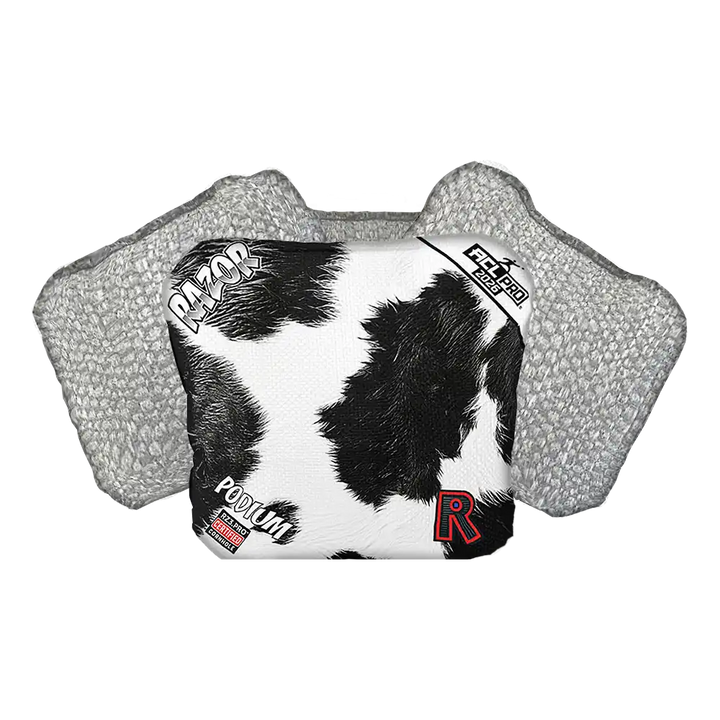 Podium | Cow Print | ACL PRO Razor Cornhole Bags