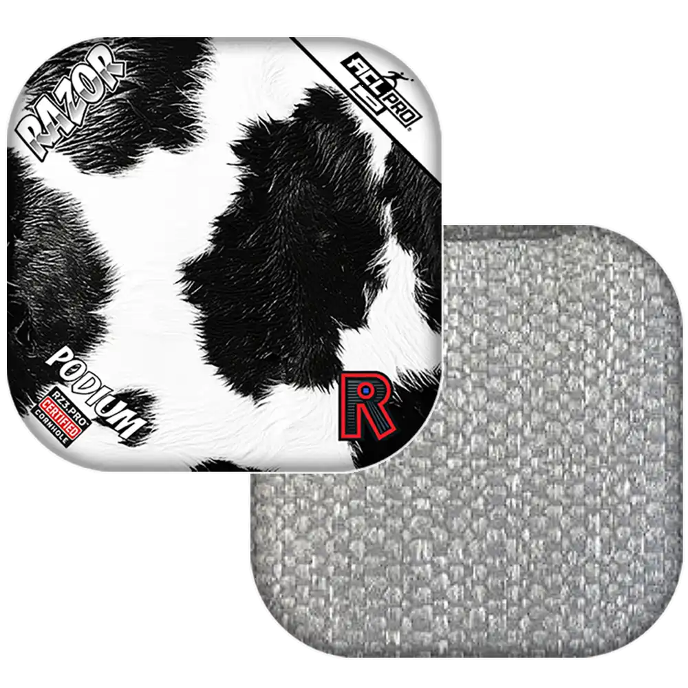 Podium | Cow Print | ACL PRO Razor Cornhole Bags