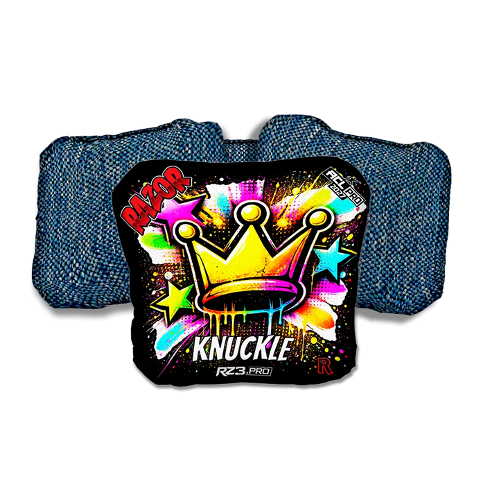 Knuckle PRO Crown SP Blue Back Cornhole Bags