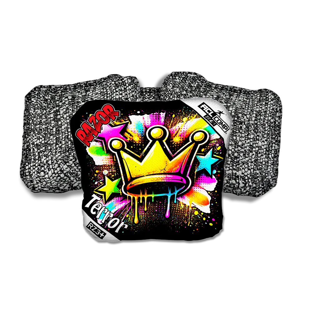 Terror COMP Crown SP Salt Pepper Back Cornhole Bags
