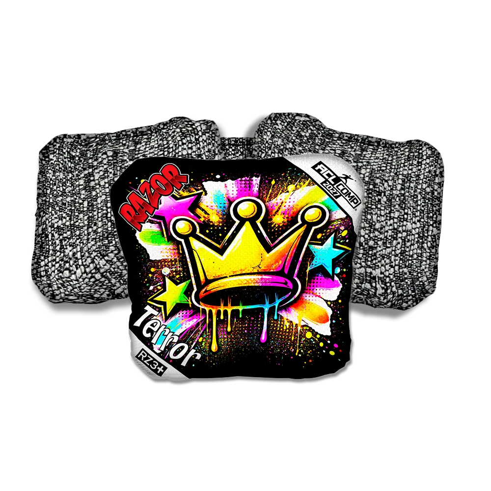 Terror COMP Crown SP Salt Pepper Back Cornhole Bags