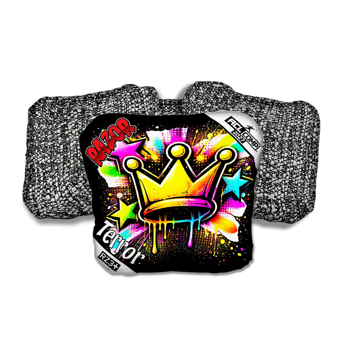Terror COMP Crown SP Salt Pepper Back Cornhole Bags