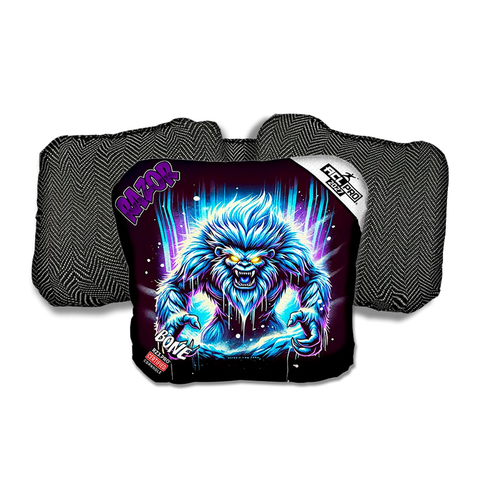 Bone PRO Cryo Rage Purple Series Black Back Cornhole Bags