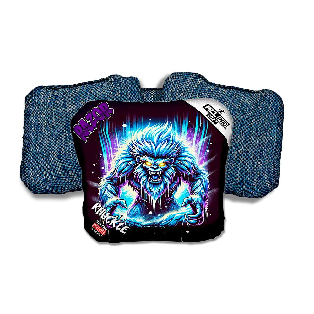 Knuckle PRO Cryo Rage Purple Series Blue Back Cornhole Bags