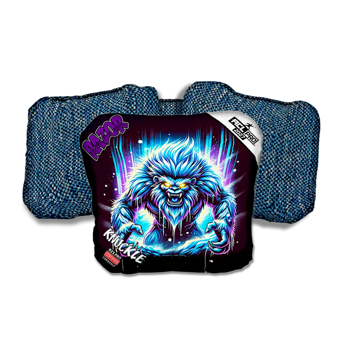 Knuckle PRO Cryo Rage Purple Series Blue Back Cornhole Bags
