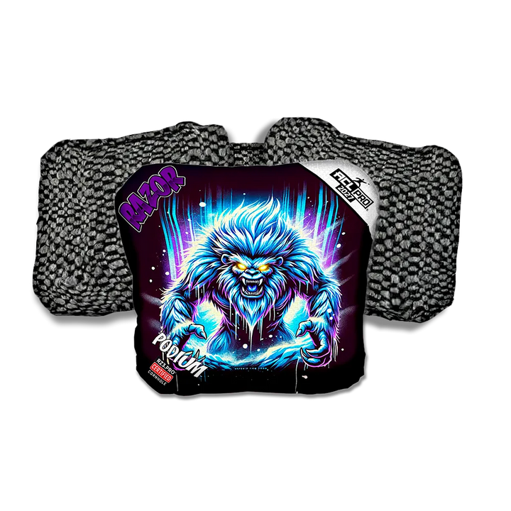 Podium PRO Cryo Rage Purple Series Black Back Cornhole Bags