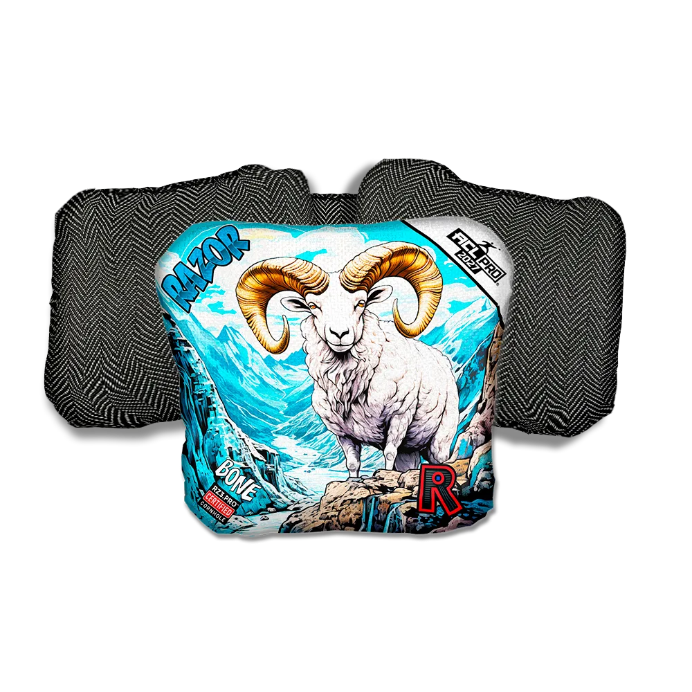 Bone PRO Alaskan Dall Sheep Black Back Cornhole Bags