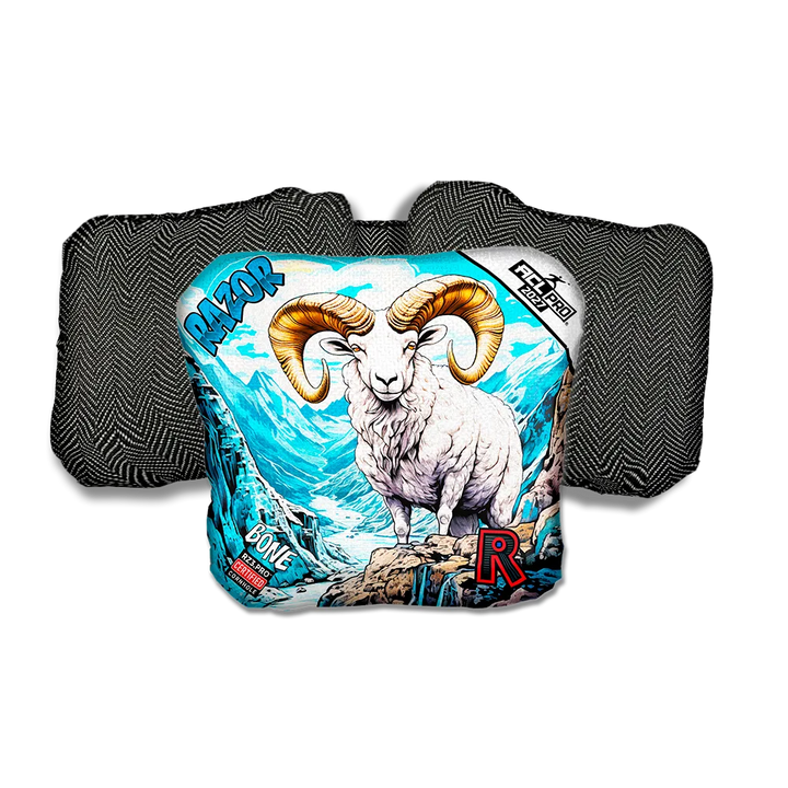 Bone PRO Alaskan Dall Sheep Black Back Cornhole Bags