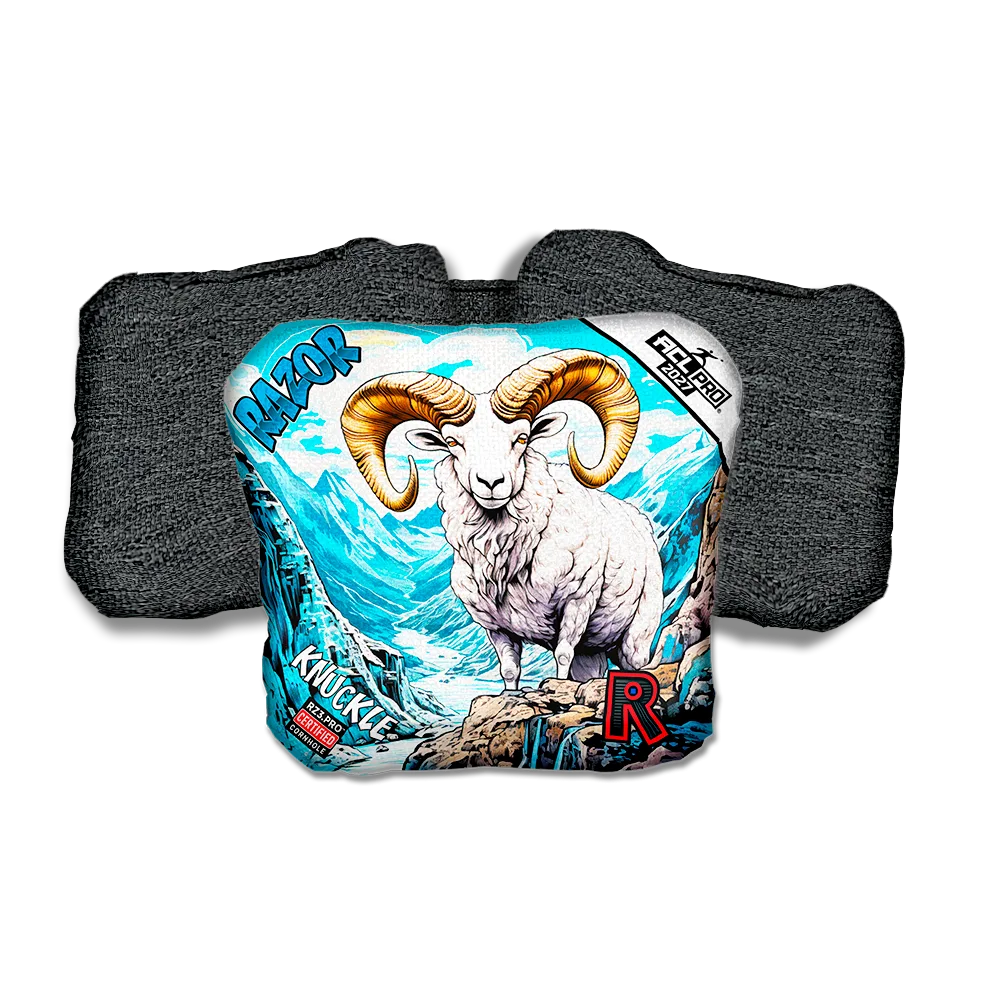 Knuckle PRO Alaskan Dall Sheep Black Back Cornhole Bags