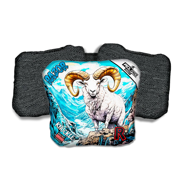 Knuckle PRO Alaskan Dall Sheep Black Back Cornhole Bags