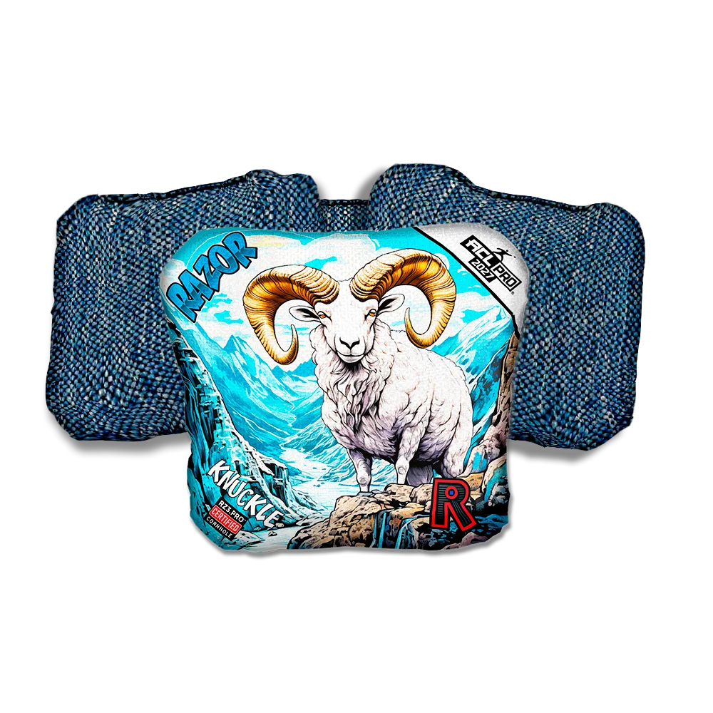 Knuckle PRO Alaskan Dall Sheep Blue Back Cornhole Bags